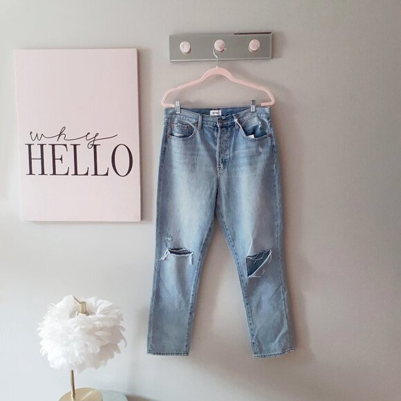 NWT Pistola light wash blue denim high rise slim fit straight jeans, 30 - Picture 10 of 15